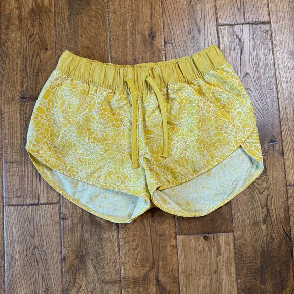 The North Face Pants - The North Face Womens Class V Mini Floral Print Yellow Nylon Athletic Shorts S
